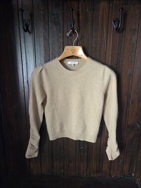 FRAME Gabby 100% Cashmere Caramel Heather Sweater